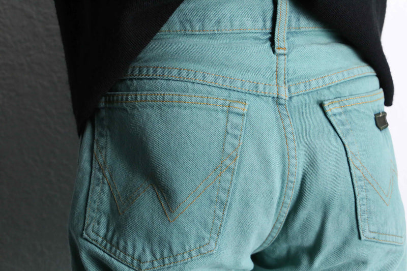 "Wrangler" turquoise blue Tapered denim pants