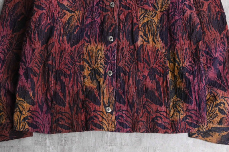 “CHICO'S” warm color botanical jacquard jacket