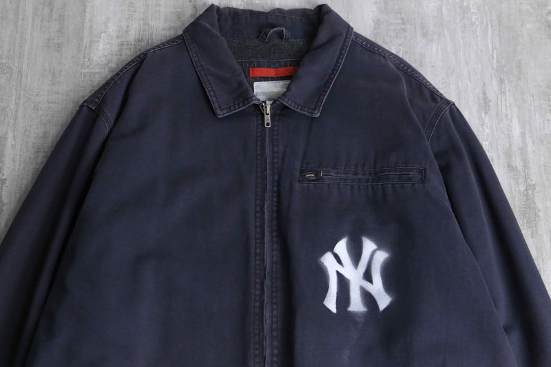 ”NY” design navy color duck jacket