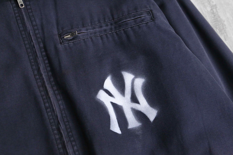”NY” design navy color duck jacket