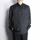 black flower pattern jacquard rayon shirt