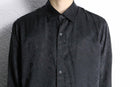 black flower pattern jacquard rayon shirt