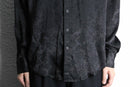 black flower pattern jacquard rayon shirt