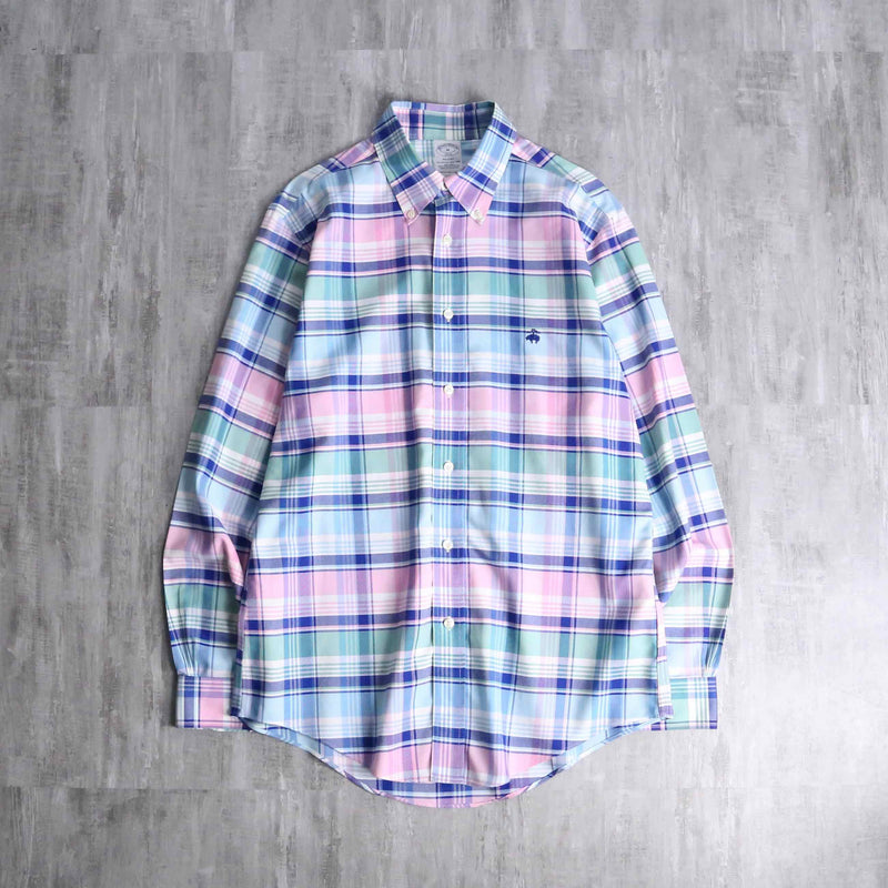 "Brooks Brothers" madras check button down shirt
