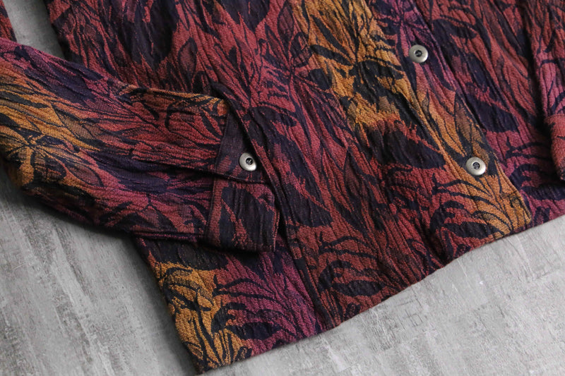 “CHICO'S” warm color botanical jacquard jacket