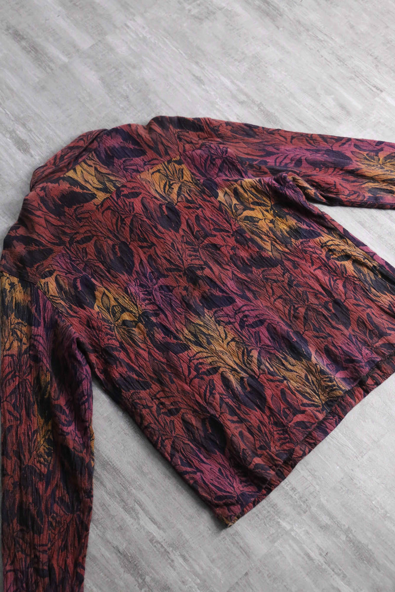 “CHICO'S” warm color botanical jacquard jacket