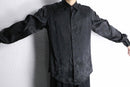 black flower pattern jacquard rayon shirt