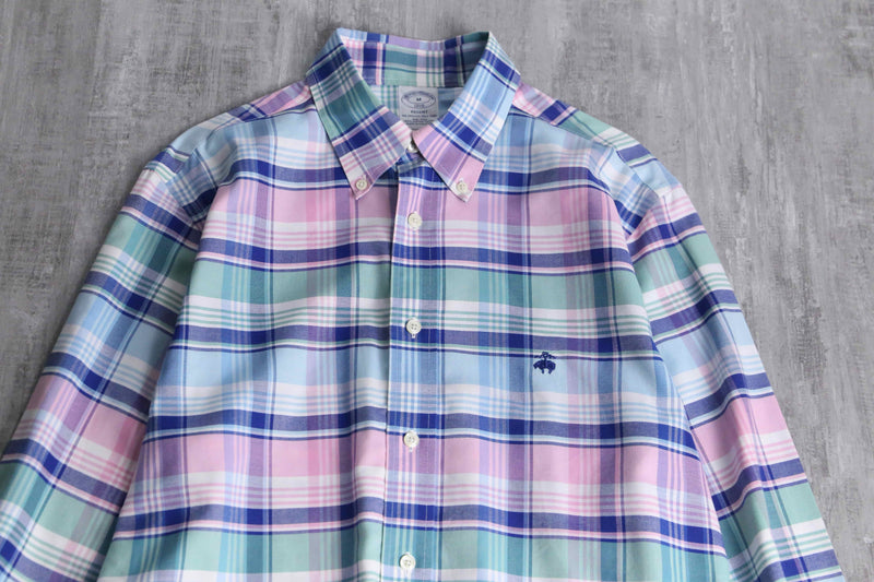 "Brooks Brothers" madras check button down shirt