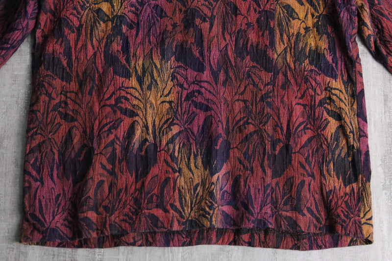 “CHICO'S” warm color botanical jacquard jacket