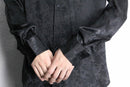 black flower pattern jacquard rayon shirt