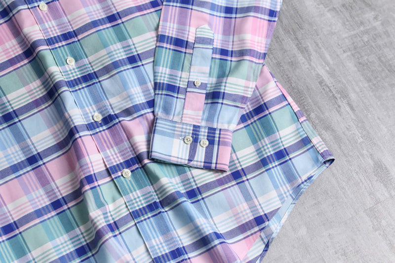 "Brooks Brothers" madras check button down shirt