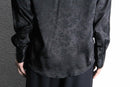 black flower pattern jacquard rayon shirt