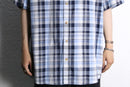 blue plaid oversized s/s BD shirt