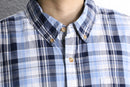 blue plaid oversized s/s BD shirt