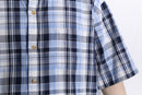 blue plaid oversized s/s BD shirt