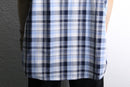 blue plaid oversized s/s BD shirt