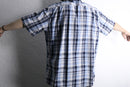 blue plaid oversized s/s BD shirt