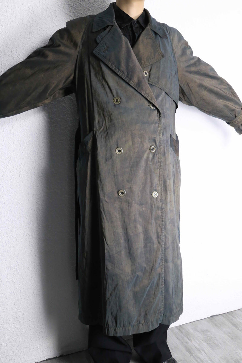 caterpillar color long trench coat