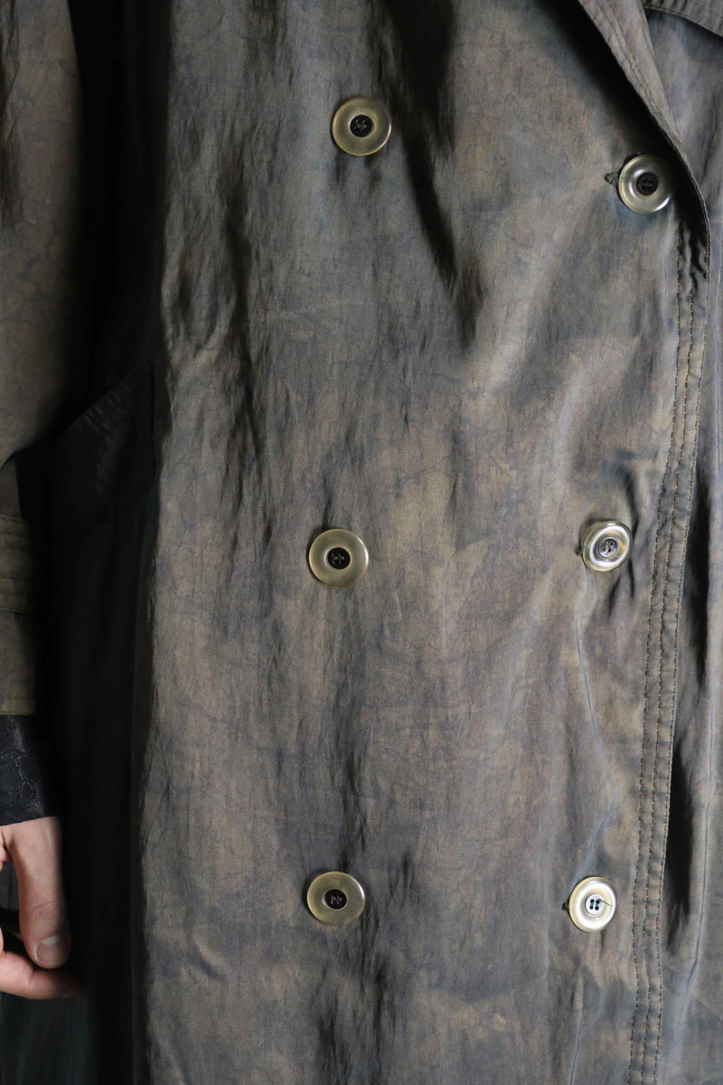 caterpillar color long trench coat