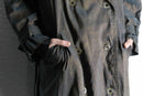 caterpillar color long trench coat