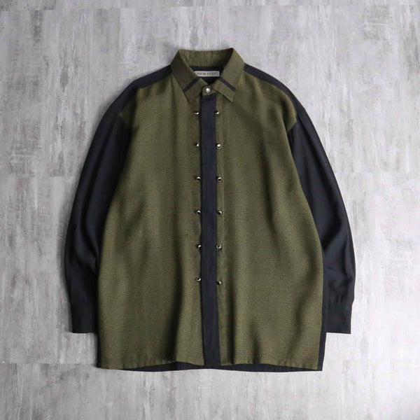 two tone rayon poly check shirt