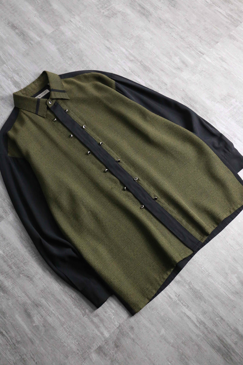 two tone rayon poly check shirt