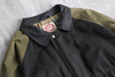 leather collar dark torn hunting blouson