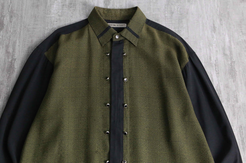 two tone rayon poly check shirt