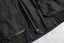 leather collar dark torn hunting blouson