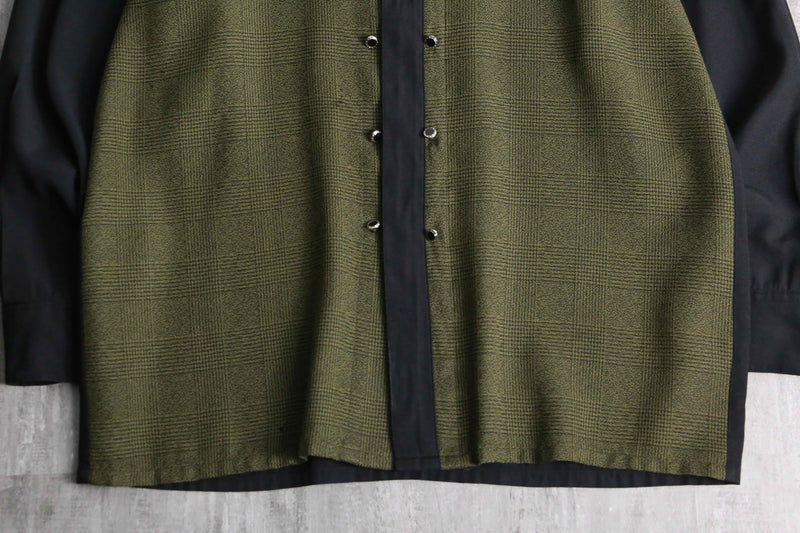 two tone rayon poly check shirt