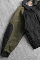leather collar dark torn hunting blouson