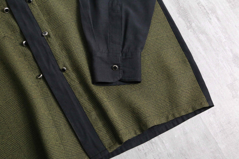 two tone rayon poly check shirt