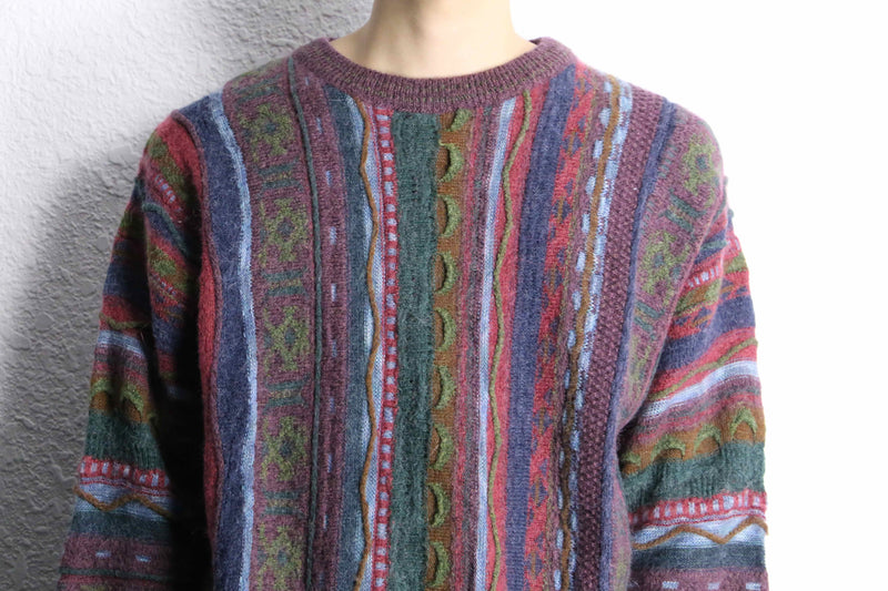 mohair blend 3D knit sweater