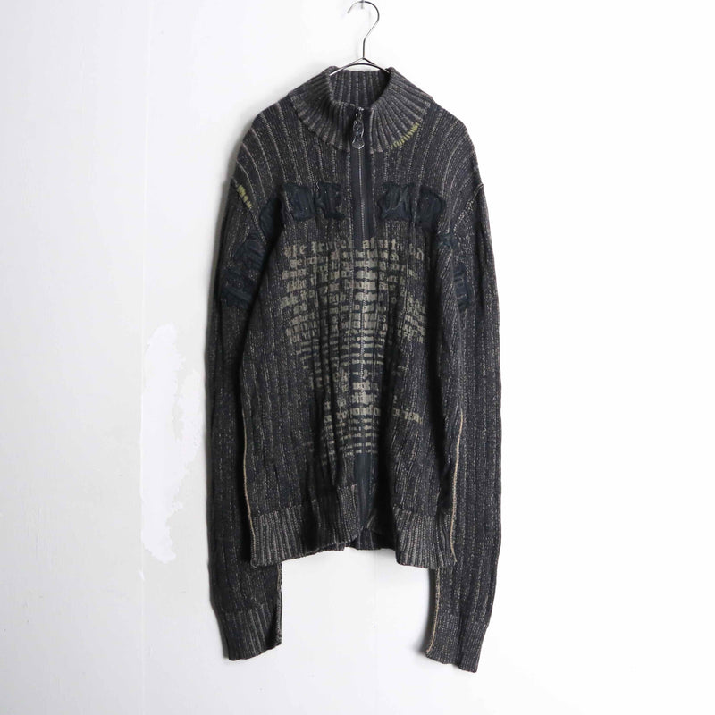 y2k grunge initial print design drivers knit