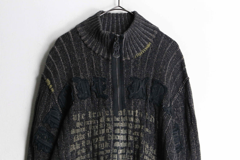 y2k grunge initial print design drivers knit