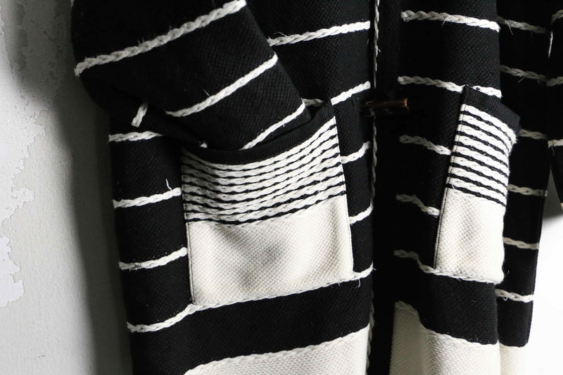 gradation border design toggles middle knit coat