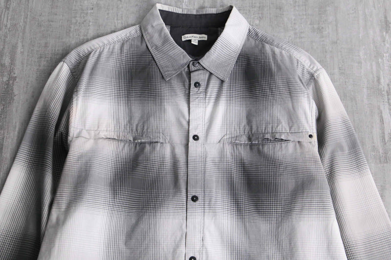 “Calvin Klein Jeans” monotone ombre check shirt