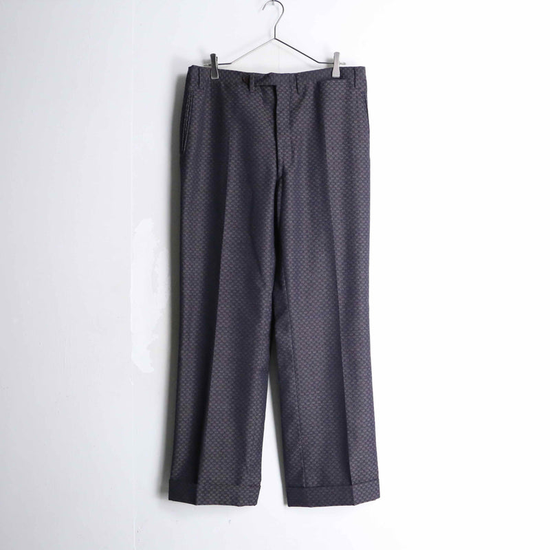 vintage purple total pattern double trousers