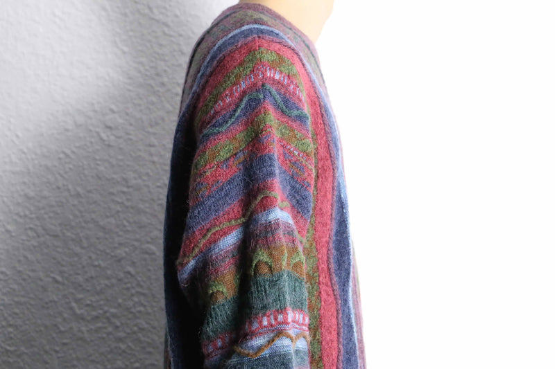 mohair blend 3D knit sweater