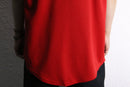 90-00's red oversized baseball shirt with number 21