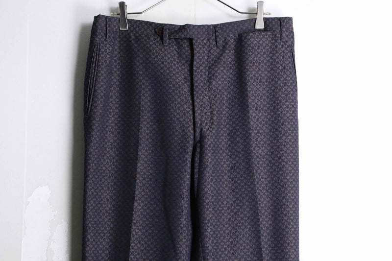 vintage purple total pattern double trousers