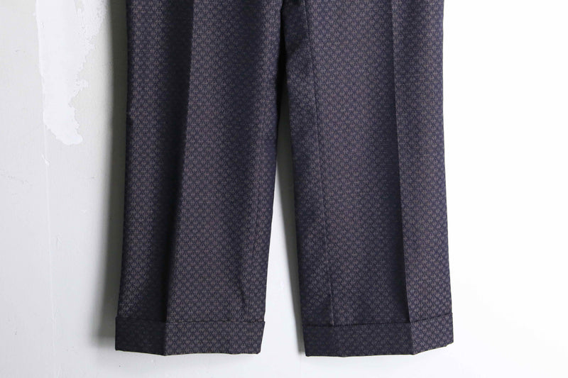 vintage purple total pattern double trousers