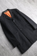 “KENZO”orange quilted lining wool chester coat