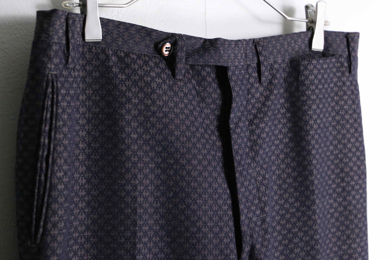 vintage purple total pattern double trousers