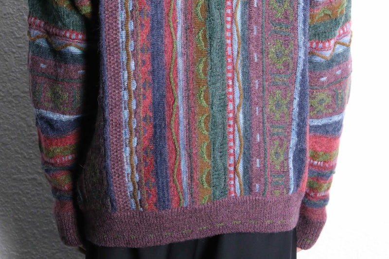 mohair blend 3D knit sweater