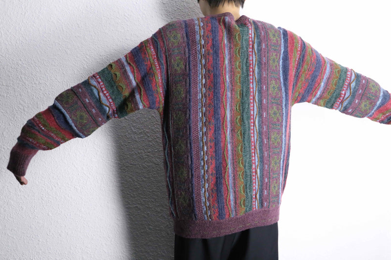 mohair blend 3D knit sweater