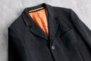 “KENZO”orange quilted lining wool chester coat