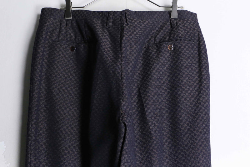 vintage purple total pattern double trousers