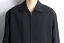 black poly rayon stretch minimal zip-up jacket