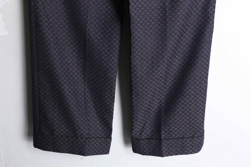 vintage purple total pattern double trousers